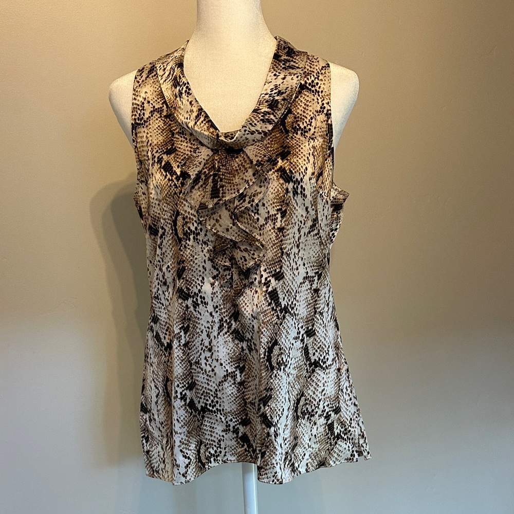 WHBM-Elegant Sleeveless Snake Print Blouse - Size 6